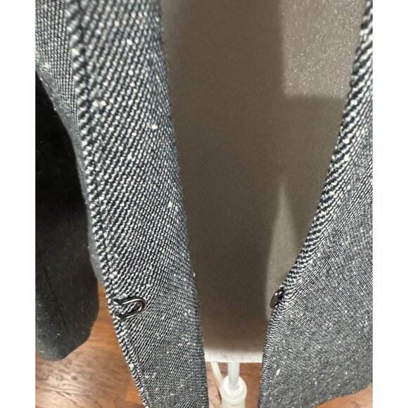 Ann Taylor Womens Blazer Jacket Size 8 Gray Tweed Work Office Career Long Sleeve - Picture 8 of 10